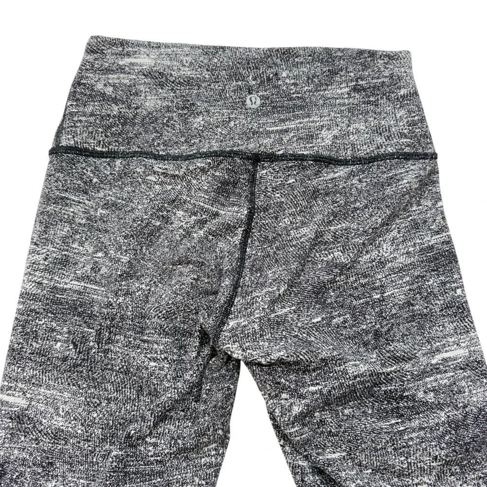 Lululemon Align Crop Leggings Women's Size 8 Space Dye High Rise Black Gray